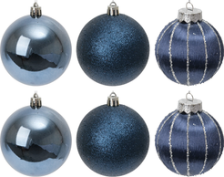 Набор шаров 6шт 8см, темно-синий, SYQC1-0125121