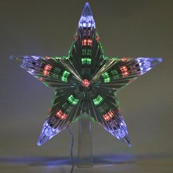 Верхушка елочная светодиодная Звезда 22см 16LED, мультиколор
