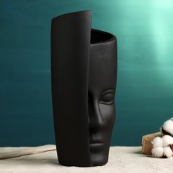 Кашпо-ваза Взгляд черное 32х12х13см, керамика