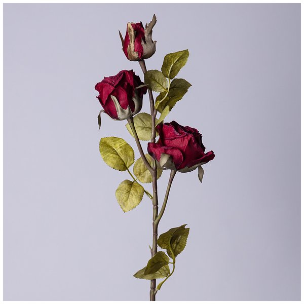 Цветок искусственный Роза бургунди 80см 