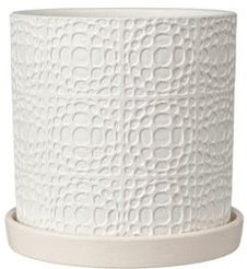 Горшок бетонный Иллюзия d15см h15см v1,8л, цилиндр, белый