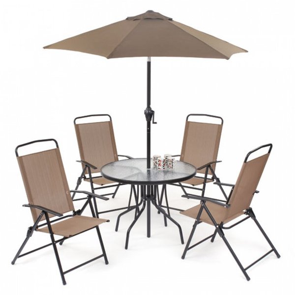 Набор мебели дачной Ялта складной со спинкой Стол+Кресла 4шт+Зонт ротанг искусственный