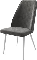Стул кухонный Mamadoma Leonard M b28 45х45х94см велюр/металл, серый/белый