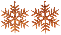 Набор украшений снежинки 2шт 11,5см оранжевый SYLKGJB-482192