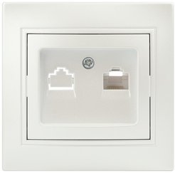 Розетка компьютерная RJ45 Intro Plano перламутр