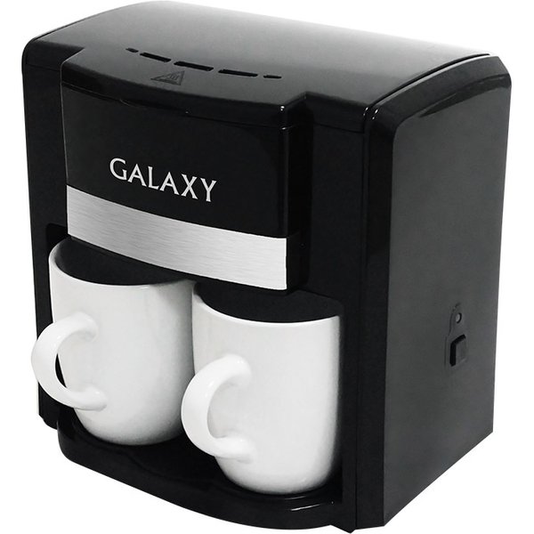 Кофеварка электрическая Galaxy GL 0708 черная,750Вт,0,3л (2 чашки)