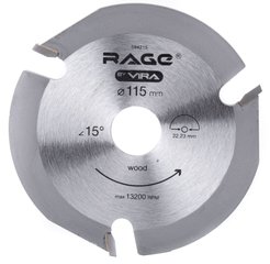 Диск пильный по дереву RAGE 115х22,23мм