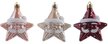 Набор украшений Звезды 3шт 9х7см, винный+шампанское, SYQB2-0123033 Набор украшений Звезды 3шт 9х7см, винный+шампанское, SYQB2-0123033