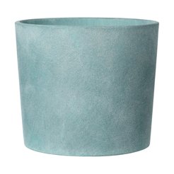Кашпо бетонное Замша d14см h13см v1,4л, кедр, бирюза