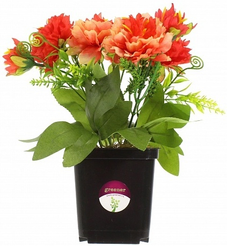 Растение искусственное в горшке Пион Рико 25см