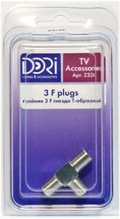 Тройник 3 F гнезда(металл)Т-обр.