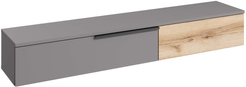 Тумба под ТВ навесная Атмосфера Йорк 140х20,8х28,3см 2Я ЛДСП, Серый шифер/Дуб делано