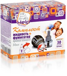 Фумигатор+жидкость от комаров HELP инсектицидная 30 ночей