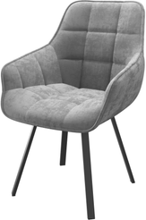 Стул кухонный Mamadoma Romeo b22 46х43х87см велюр/металл, серый/черный, поворотный