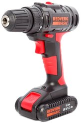 Шуруповерт аккумуляторный REDVERG Базовый/Basic SD18L/1-2 Li-lon, 20Нм, 18.0В, 1х1,3Ач