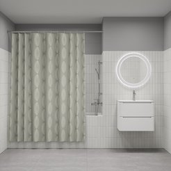 Штора для ванной IDDIS 200x180см BD05P18i11 Полиэстер серый