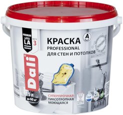 Краска акриловая Для стен и потолков Dali Professional глубокоматовая цвет Белый База А (5л)