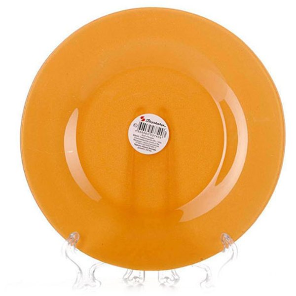 Тарелка плоская Pasabahce Workshop Vilage 20см оранжевая, стекло