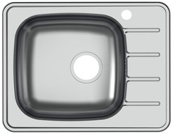 Мойка кухонная врезная UKINOX GRM600.480 -GT6K 2L 48х60х17см прямоугольная, чаша слева нерж.сталь