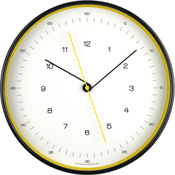Часы настенные Troykatime d30,5см пластик черный с желтым акцентом