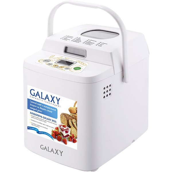 Хлебопечь Galaxy GL 2701,600Вт,вес выпечки 500 и 750г,ЖК-дисплей,19 программ приготовления