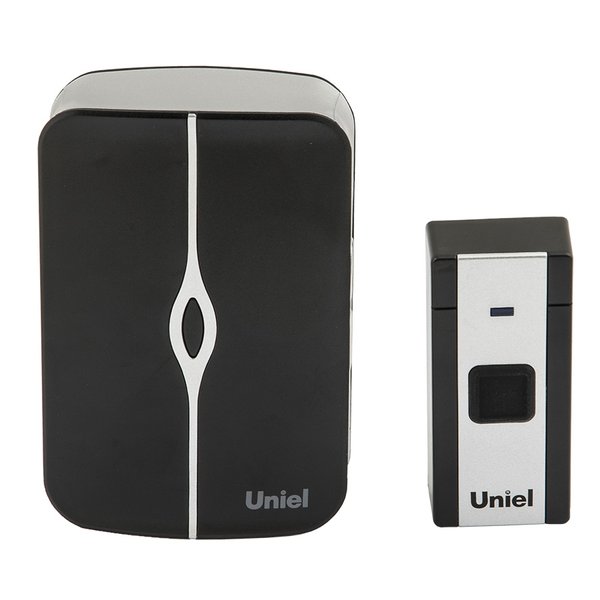 Звонок беспроводной UNIEL UDB-015W-R1T1 36 мелодий дальность 100M корпус черно-белый