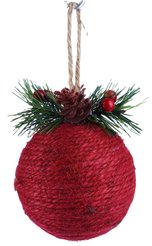 Шар с узором 9см красный SYPMPA-112121