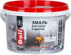 Эмаль для окон и дверей акриловая DALI полуматовая белая (3кг)