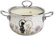 Кастрюля Agness Lavander Cats 2,8л эмаль, крышка стекло, индукция