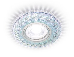 Светильник встраиваемый со светодиодной лентой хром/перламутровый MR16+3W(LED WHITE 4200K)