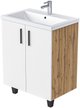 Тумба напольная VEIN 70см дуб вотан/белая аляска в комплекте с раковиной