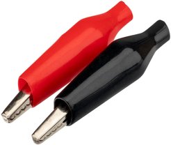 Зажим-крокодил duwi 5А черный/красный 2шт