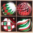 Набор шаров 4шт 15см, красный+зеленый, ручная роспись, SYQB-0125195