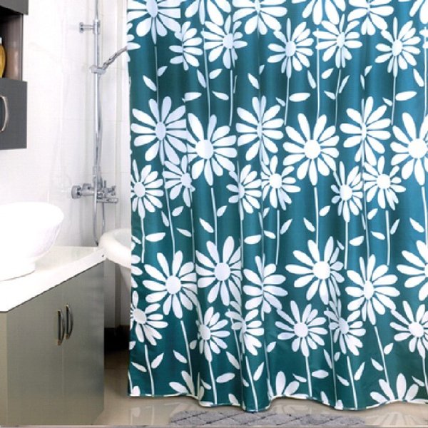 Штора для ванной комнаты,180х200см,полиэстер,Flowers Blue,Milardo,950P180M11