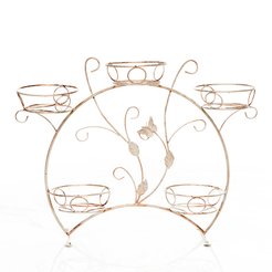 Подставка для цветов на 5 горшков 80х19см h58см, металл, белый, 14-915