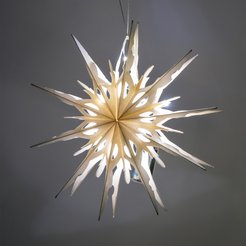 Украшение Снежинка 30см, белая, с подсветкой 15LED, теплый белый свет, бумага, HL222332-30