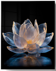 Картина стекло Хрустальный лотос 40х50см