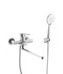 Смеситель для ванны Agger Easy A3121122 в комплекте с душевыми аксессуарами, сатин матовый