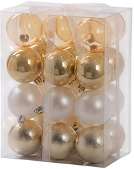 Набор шаров 24шт 6см золото+жемчужно-белый SYQA-0125070
