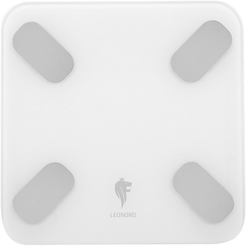 Весы напольные электронные Leonord LE-1275 Bluetooth до 180кг, стекло, белый