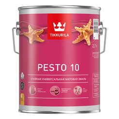 Эмаль универсальная стойкая Tikkurila/Tikkivala PESTO 10 матовая База С (2,7л)