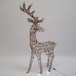 Фигура светодиодная внешняя Олень 70х20х130см, 160LED IP44, белый свет (CW/WW), металл, 3 режима, 24V, таймер