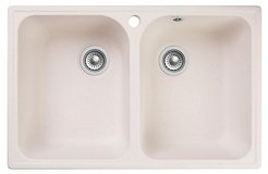 Мойка для кухни врезная Granfest Quarz GF-Z15 73,7х47,8см глубина чаши 18см, кварц, белый