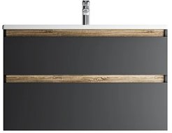 Тумба с раковиной подвесная AM.PM X-Joy 100см M85-FHX1002BM-WCC1002WG черный матовый