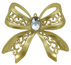 Украшение подвесное Бант 3 Золотистый глиттер SS000-3 120х130мм