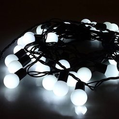 Электрогирлянда шары 2,2см универсальная 10м 80LED,холодный белый С20ball-80CW