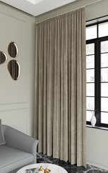 Штора готовая с тиснением бархат коричневый 200х280