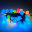 Электрогирлянда внутренняя Шары 1,7см 5м 50LED, мультиколор RGB7, матовые лампы, контролер, зеленый кабель