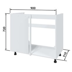 Шкаф напольный угловой под мойку Атмосфера 90х72х51см КНУ900М Белый