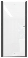 Дверь для душа DE80B PARLY(80x185) прозрачное стекло 5мм, черный профиль